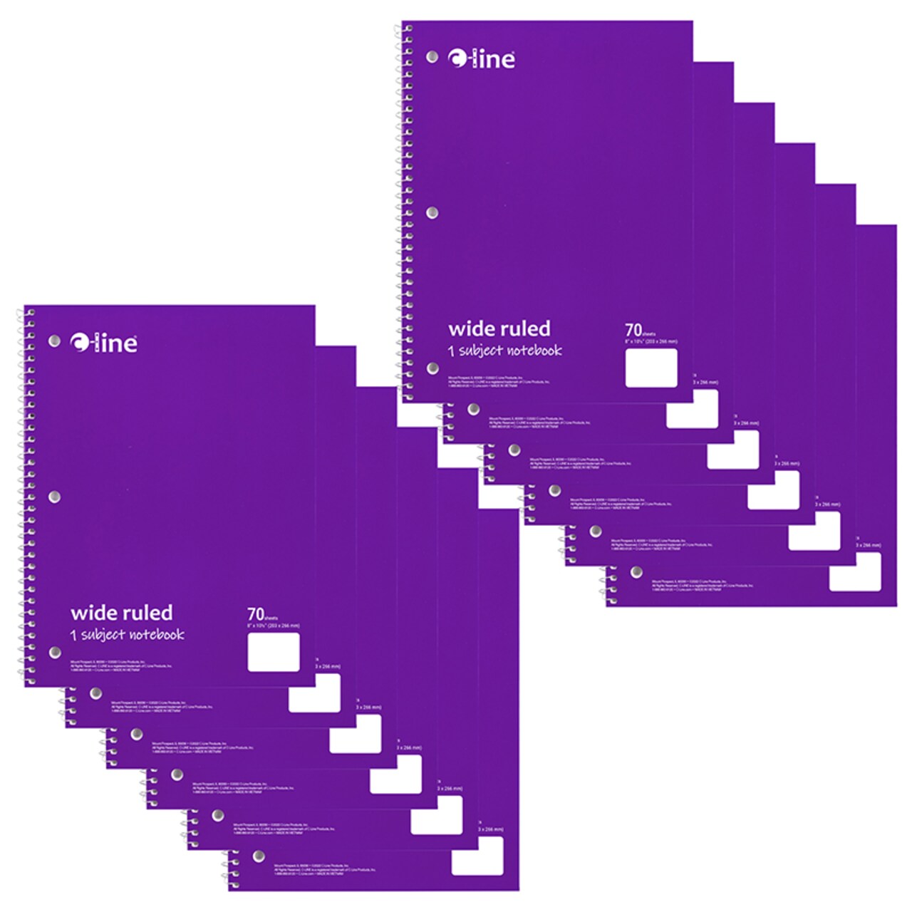 1Subject Notebook, 70 Page, Wide Ruled, Purple, Pack of 12 Michaels